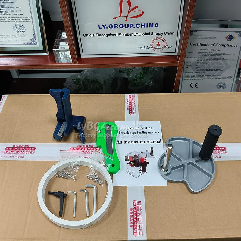 LY Edge Banding Machine ST300 Portable Two-Sided Gluing Edge Bander Equipment Electronic Speed Control for Woodworking PVC