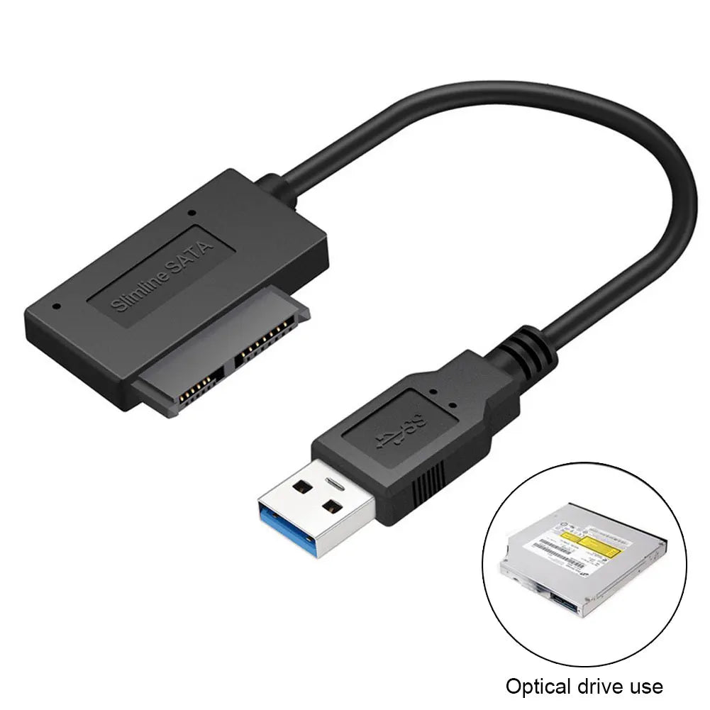 USB3.0 to Mini Sata II 7+6 13Pin Adapter SATA Converter Cable for Laptop CD/DVD ROM Slimline Drive USB 3.0 SATA Hard Drive Cable