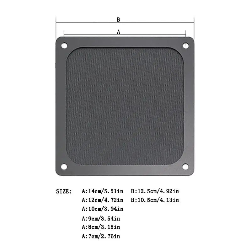 Magnetic Dust Filter Dustproof Mesh Fan Cover Net Grill Guard with Hole for PC Computer Case Cooling Fan Accessories