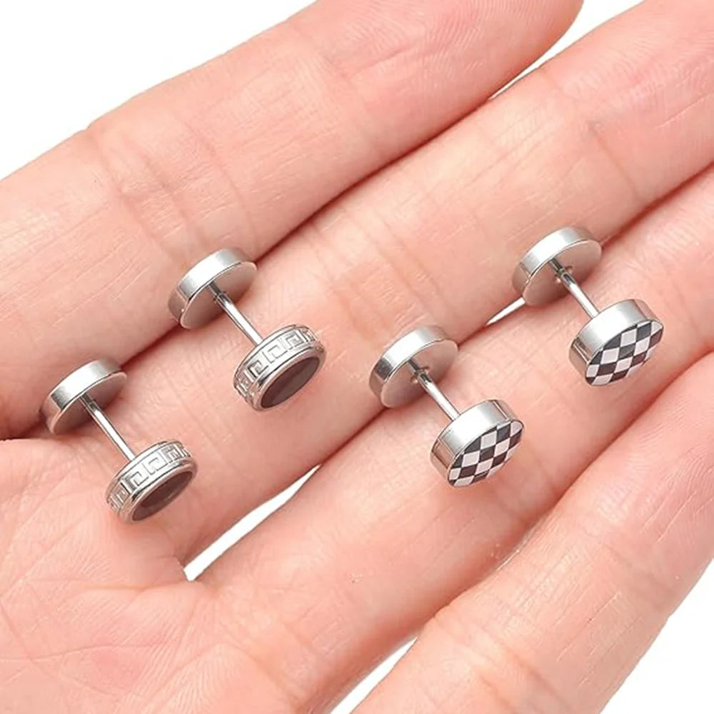 10MM Hypoallergenic Gauge Earrings 15 Pairs CZ Cartilage Barbell Plug Stud Helix Body Jewelry Set Unisex Faux Gauges Ear Tunnel