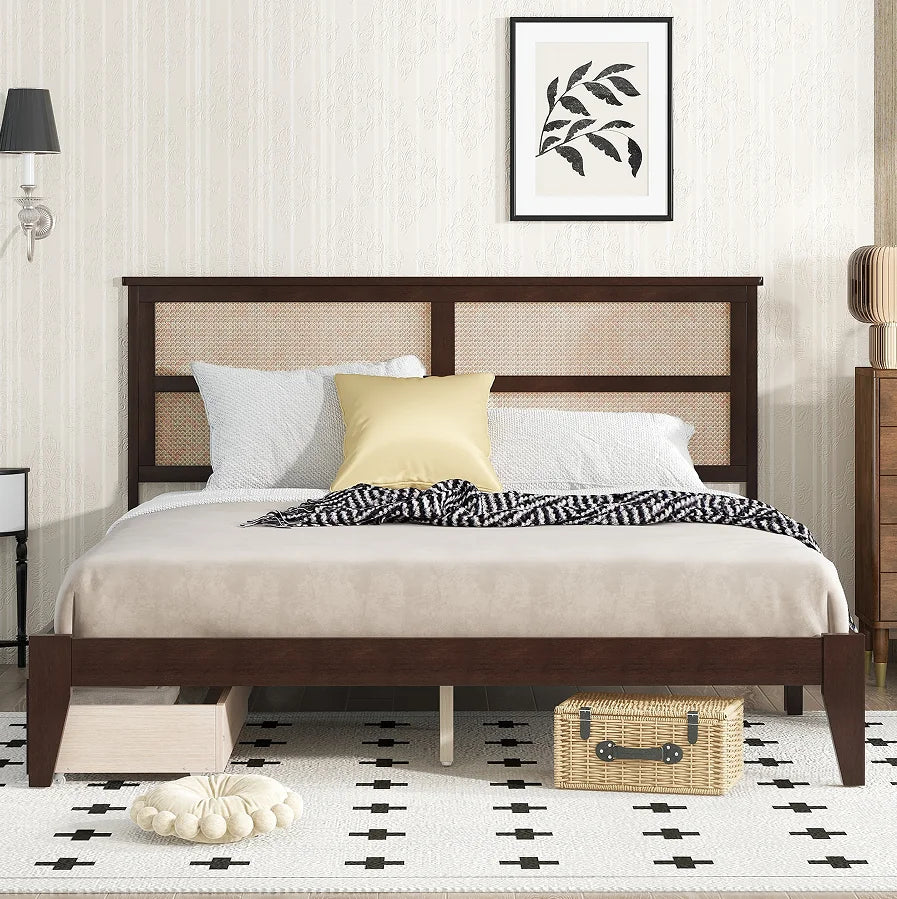 Crystal Adjustable Convertible Modern Soft Platform Bed (King Bed)
