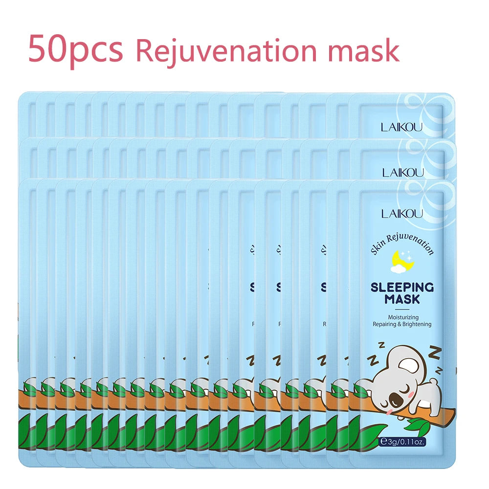 50pcs LAIKOU Sakura Moisturizing Sleeping Face Mask Night Repairing Facial Cream Packs Nourishing Hydrating Smooth Mask for Face