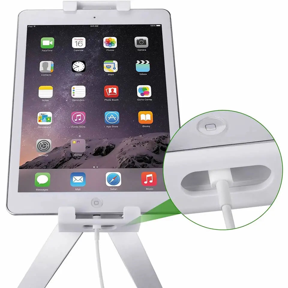 OUTMIX Aluminum Kitchen Tablet Stand Phone Holder Flodable Adjustable 5-13 inches Tablet Phone Desktop Mount for iPad Pro 12.9