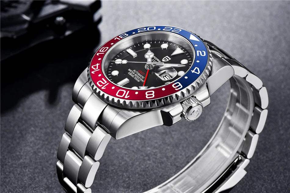 PAGANI DESIGN Top Brand Sapphire Glass Mechanical Watch reloj hombre Luxury Men  Automatic Wristwatch Stainless Steel GMT Watch