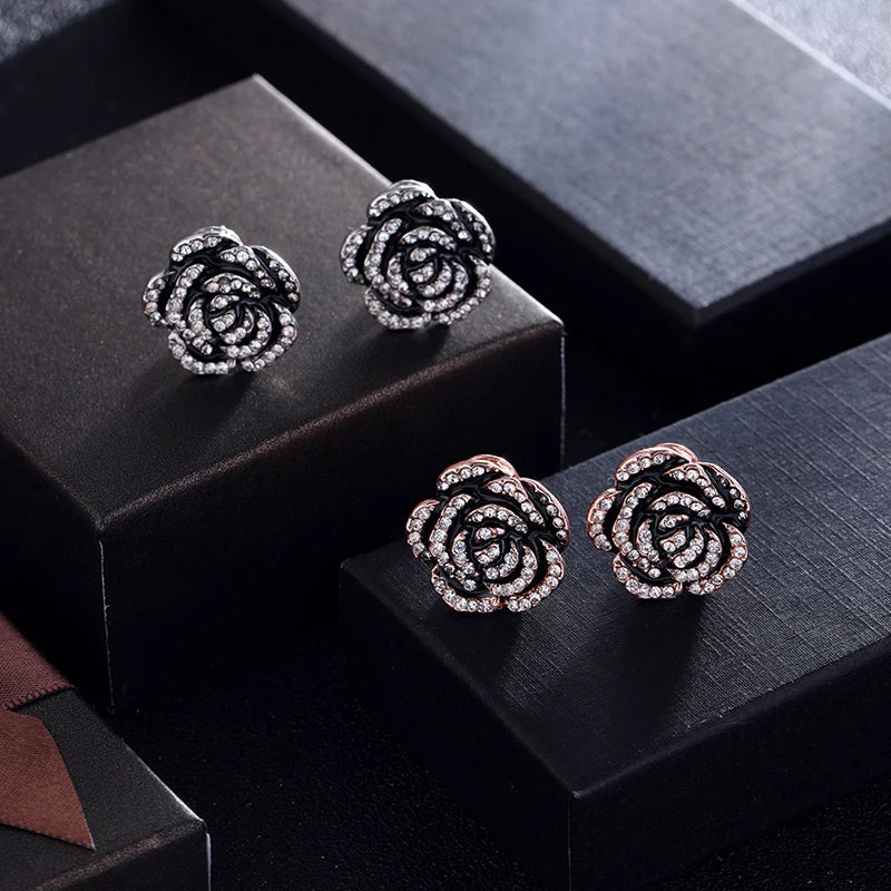 Famous Luxury Brand Designers Jewelry Camellia Flower Earring Fashion Stud Earring For Women