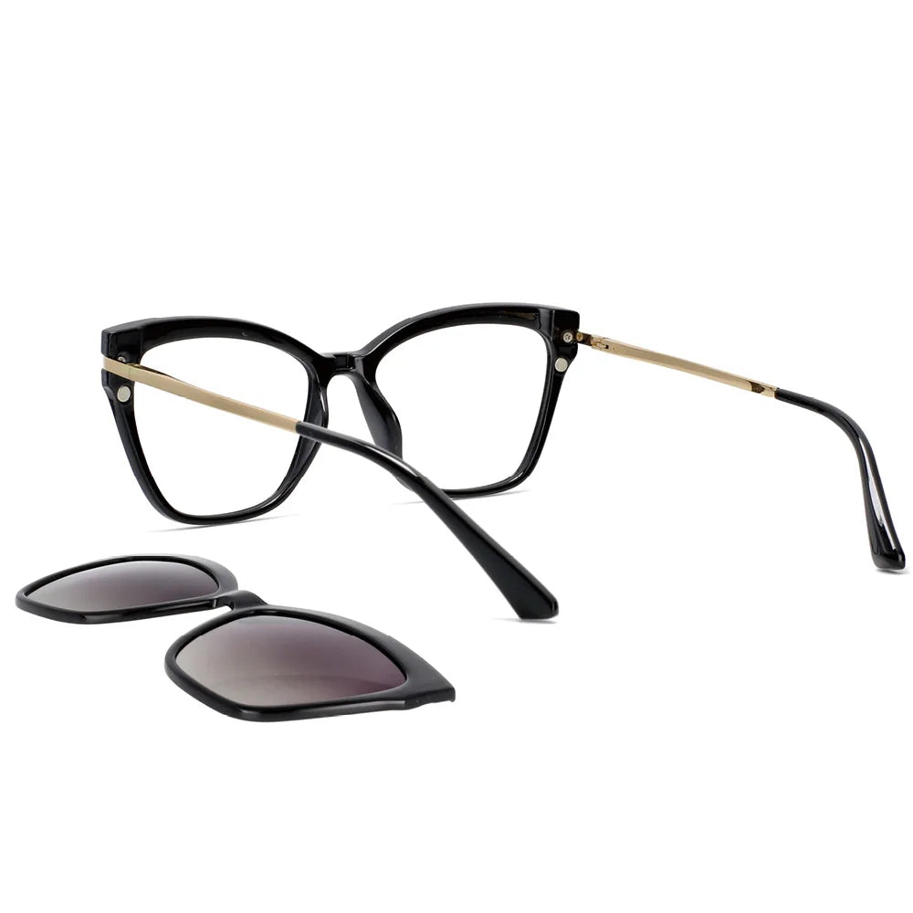 Polarized Flip-on Sunglasses Men Women Fashion Computer Eyeglasses TR90 Anti Blue Light Glasses Frames 53684