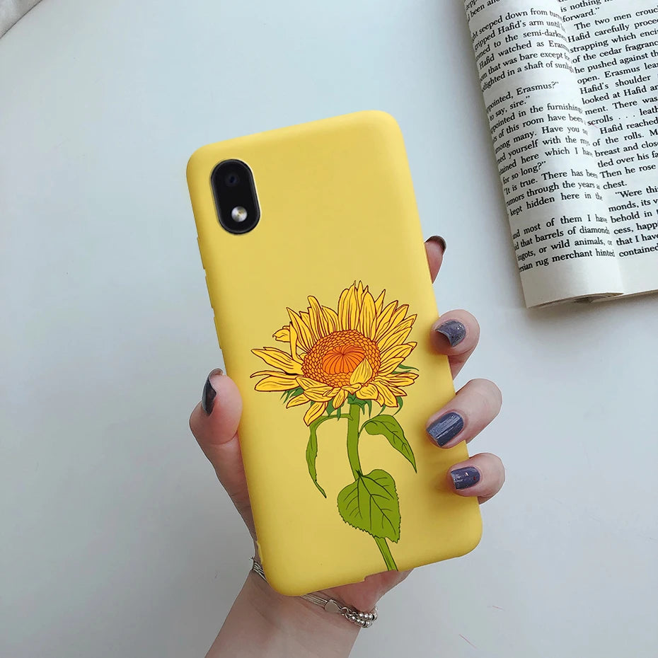 For Samsung Galaxy A01 core Cases Silicon Back Cover Soft Sunflower Phone Case For Samsung A01 core SM-A013 a 01 m01 Core Case