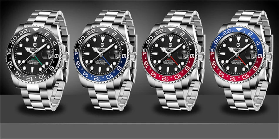 PAGANI DESIGN Top Brand Sapphire Glass Mechanical Watch reloj hombre Luxury Men  Automatic Wristwatch Stainless Steel GMT Watch