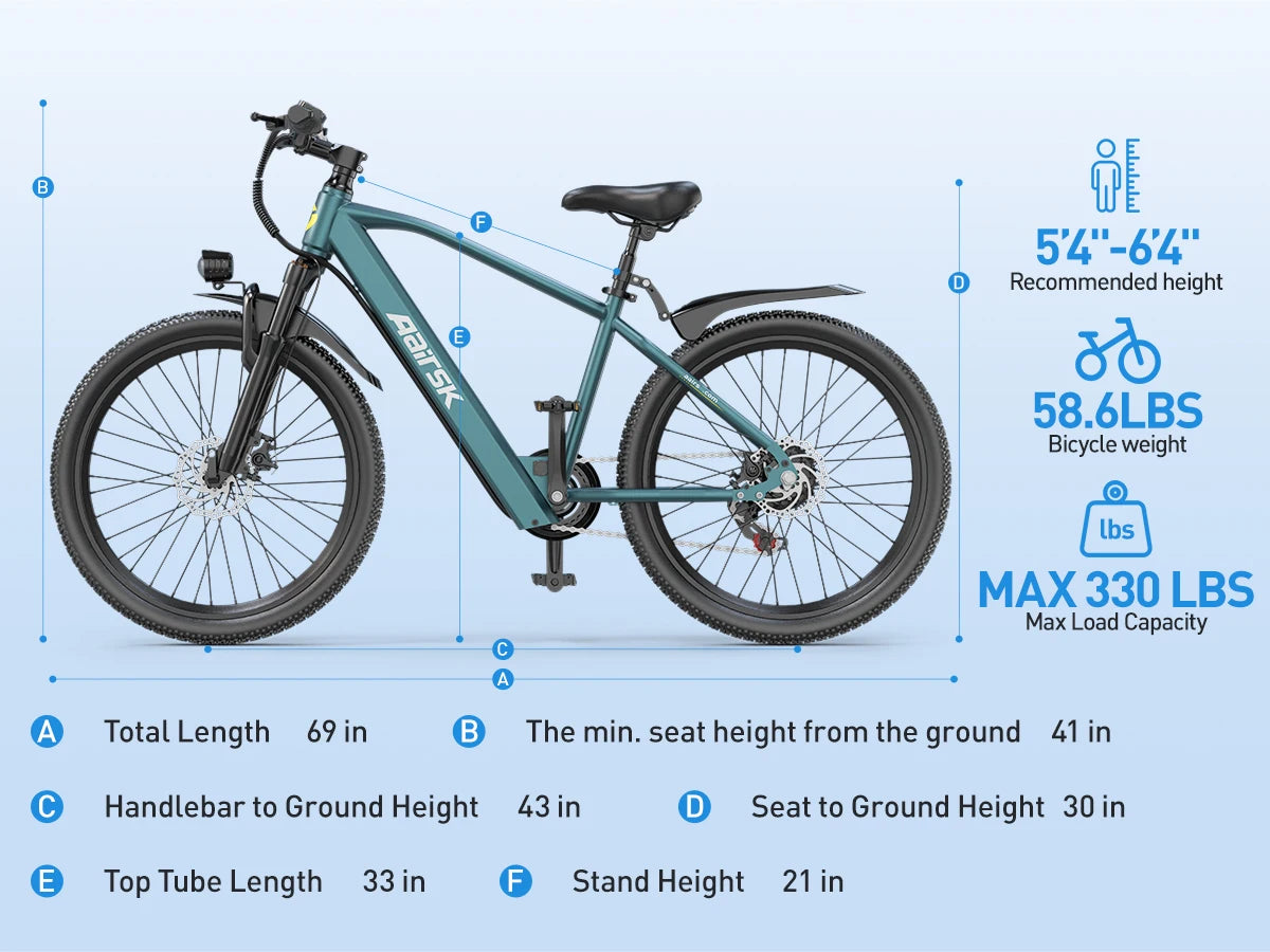 GT300 36V Electric City Bicycle NTC Function 26inch Skinny Rear Hub Motor Pedal-Assist Smart Electronic New Condition