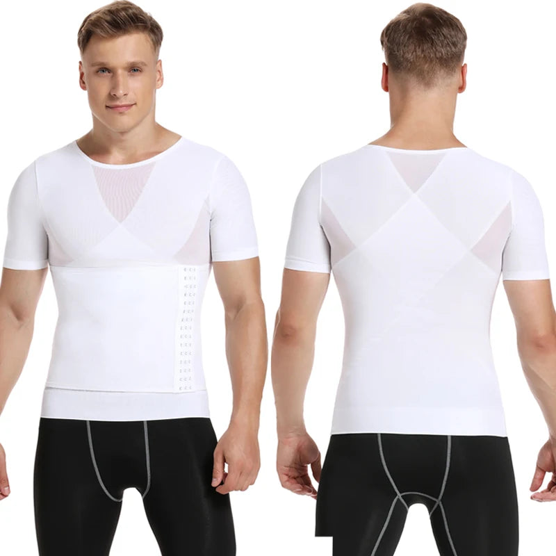Mens Body Shaper Compression Shirts Abdomen Shapewear Tummy Slimming Sheath Gynecomastia Shapers Corset Waist Trainer Fajas Tops