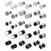 10MM Hypoallergenic Gauge Earrings 15 Pairs CZ Cartilage Barbell Plug Stud Helix Body Jewelry Set Unisex Faux Gauges Ear Tunnel
