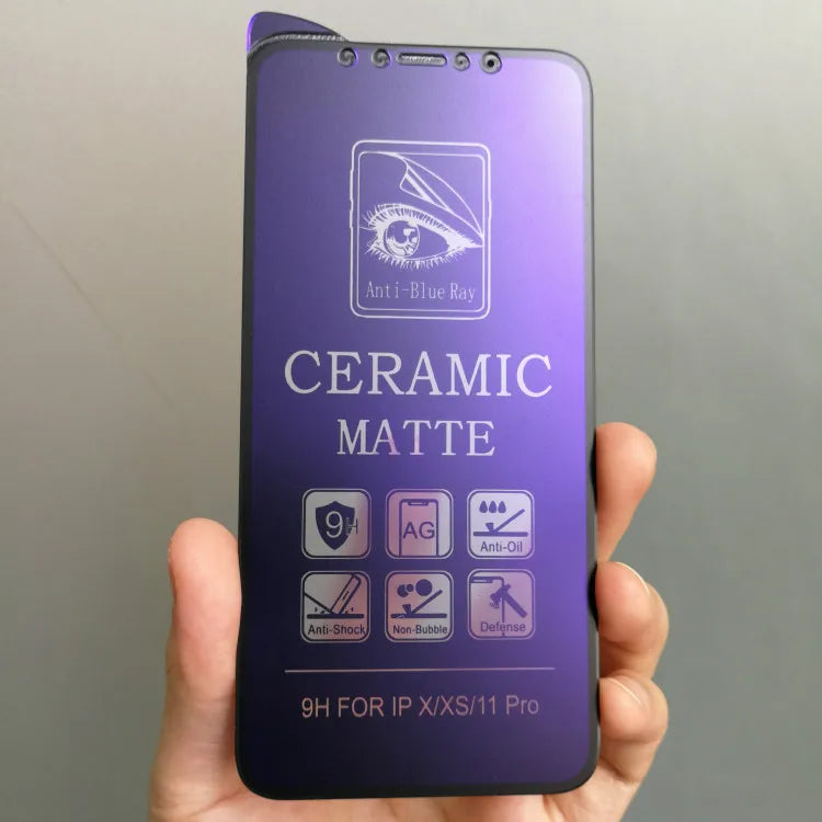 10pcs Ceramics Film Matte Screen Protector Anti Blue Ray Anti-Shock For iPhone 17 Air 16 Pro Max 16E 15 Plus 14 13 12 11 XS