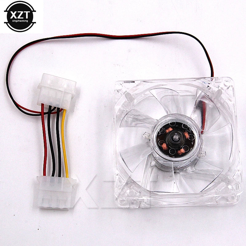 PC Computer CPU Fan 80mm Cooling Fan with Blue Led Light 8025 8cm Silent DC 12V LED Luminous Chassis Molex 4D plug Axial fan