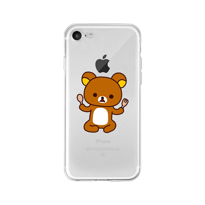 Yinuoda Rilakkuma Customer High Quality Phone Case for iPhone 5 5Sx 6 7 7plus 8 8Plus X XS MAX XR 11 pro max
