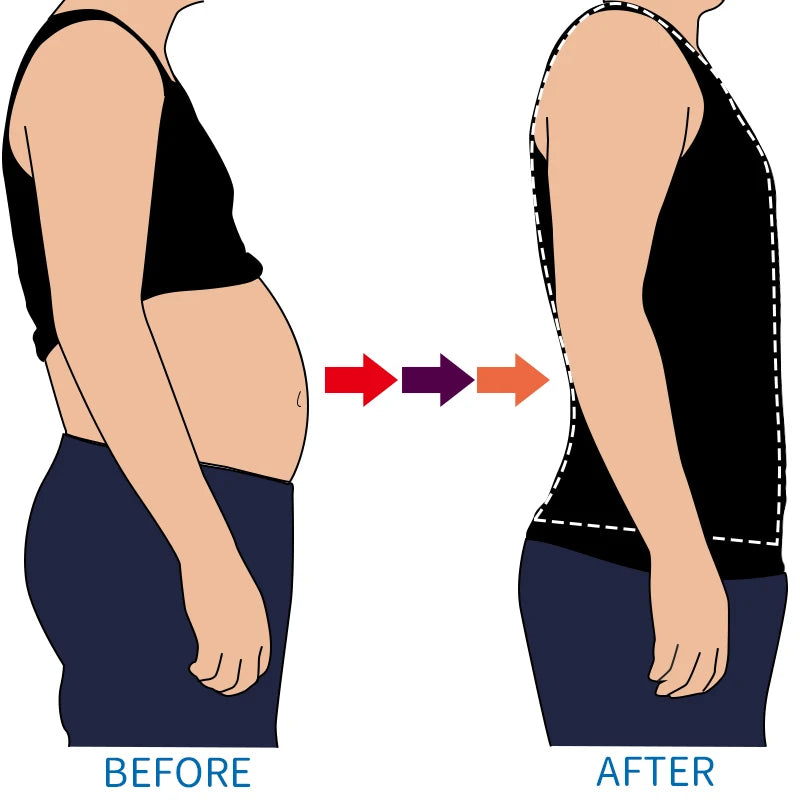 Mens Body Shaper Compression Shirts Abdomen Shapewear Tummy Slimming Sheath Gynecomastia Shapers Corset Waist Trainer Fajas Tops