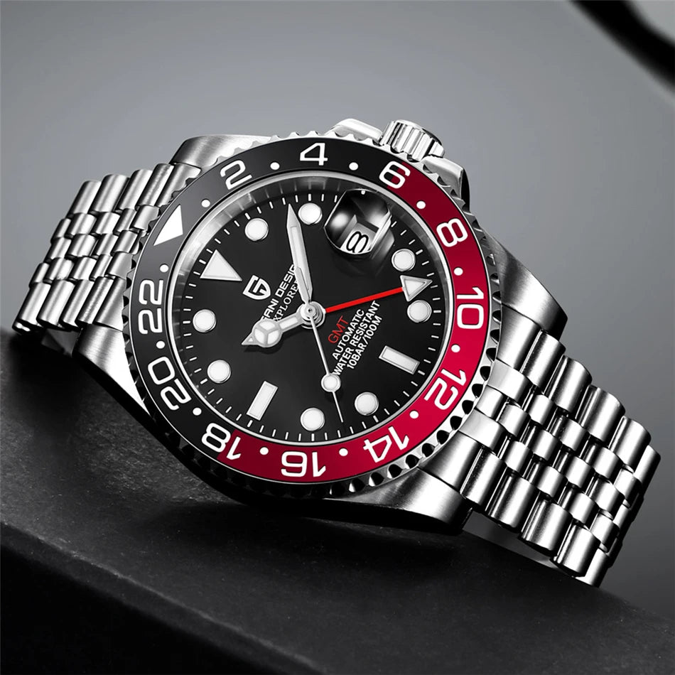 PAGANI DESIGN Top Brand Sapphire Glass Mechanical Watch reloj hombre Luxury Men  Automatic Wristwatch Stainless Steel GMT Watch