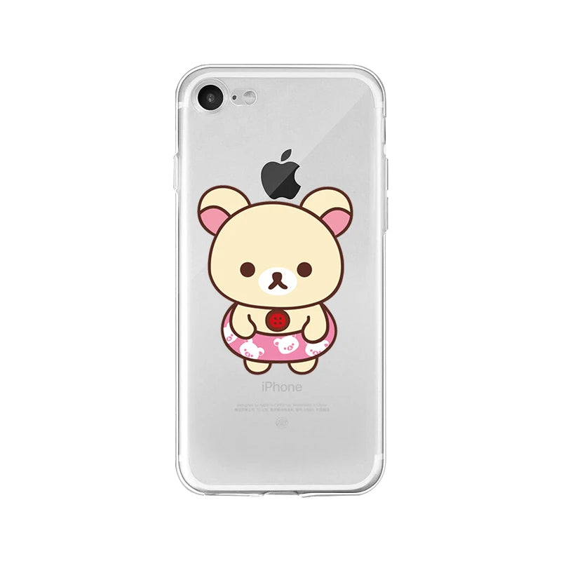 Yinuoda Rilakkuma Customer High Quality Phone Case for iPhone 5 5Sx 6 7 7plus 8 8Plus X XS MAX XR 11 pro max