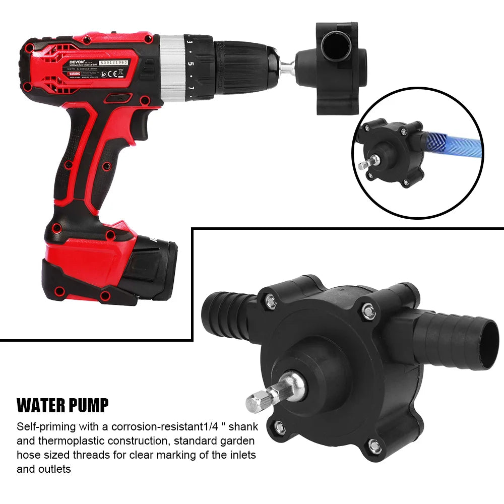 Electric Drill Pump Home Garden Outdoor Tool Portable Mini Hand Self-priming Liquid Transfer Pumps Diesel Oil Fluid Water Pump