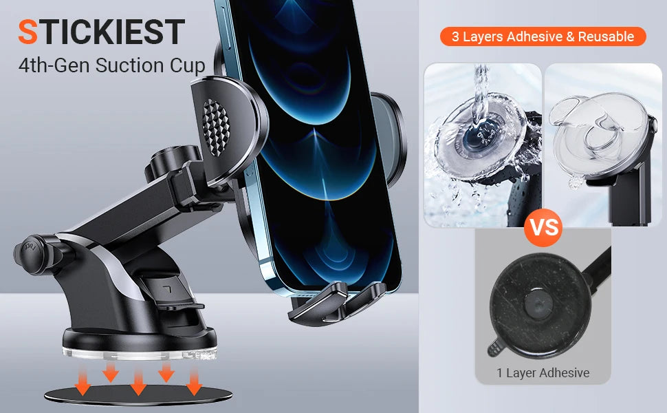 Car Phone Mount Long Arm Suction Cup Sucker Car Phone Holder Stand Mobile Cell Support For iPhone Xiaomi Redmi Samsung Huawei