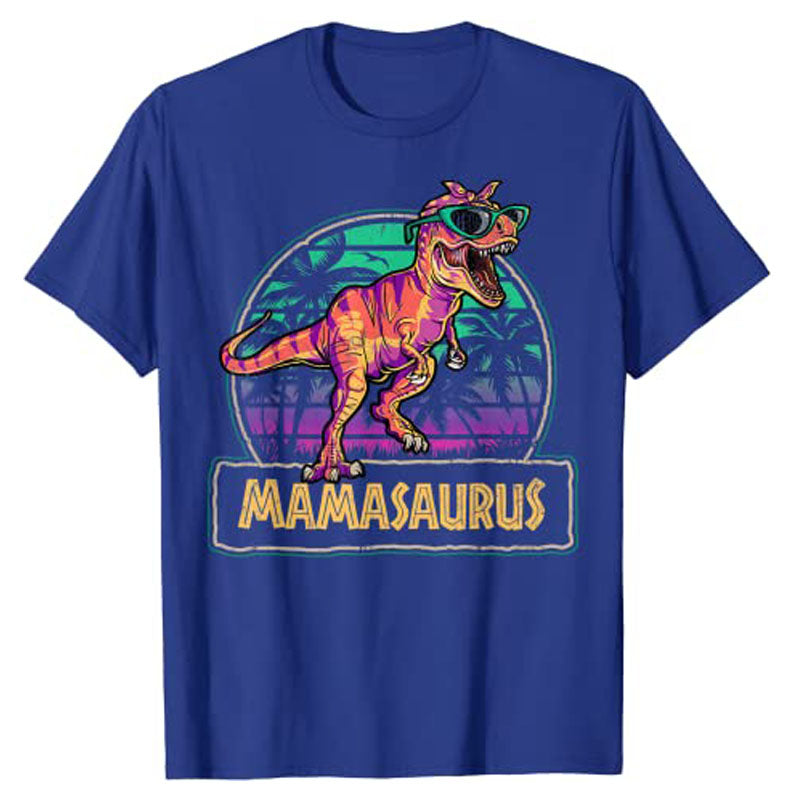Mamasaurus T Rex Dinosaur Mama Saurus Family Matching Women Cute T-Shirt Graphic Tee Shirts