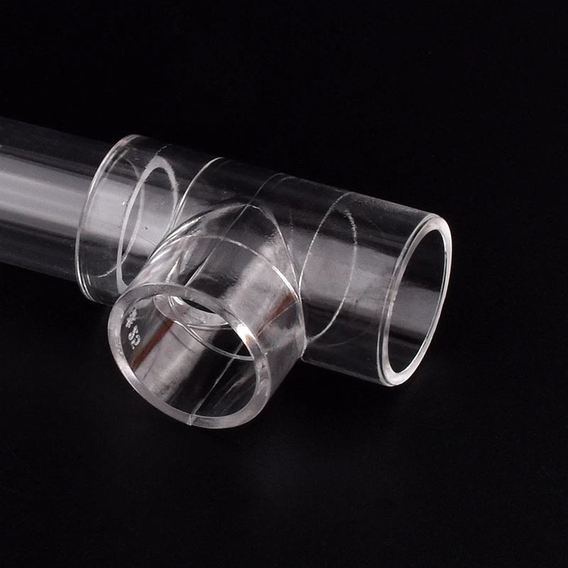 16 20 25 32 40 50mm Acrylic Pipe 90 Degree Elbow Transparent Plexiglass Fish Aquarium Water Tank Accessories Tank Tee Way Joints