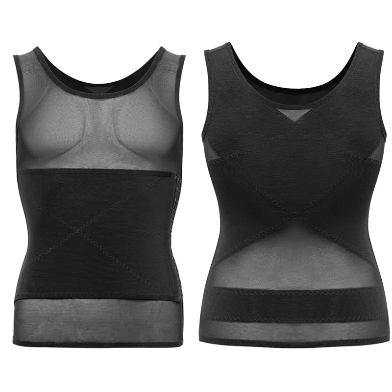 Mens Body Shaper Compression Shirts Abdomen Shapewear Tummy Slimming Sheath Gynecomastia Shapers Corset Waist Trainer Fajas Tops