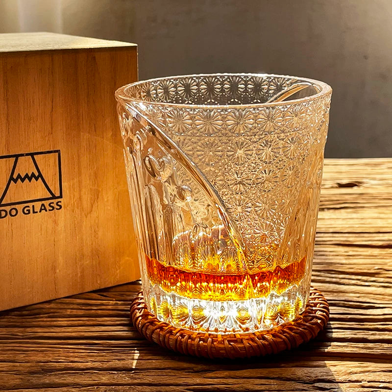 Japanese Handmade Relief Crystal Glass, High Beauty, Foreign Wine Glass, Whiskey Strong Wine Glass, Water Glass