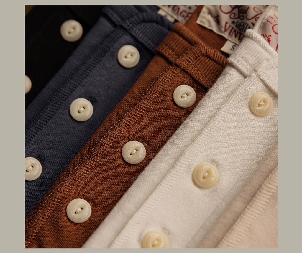 T1-0007 Red Tornado Asian Size Super Good Quality Mans 260GSM Heavy Thick Casual Henley Tee Cotton 7 Colors
