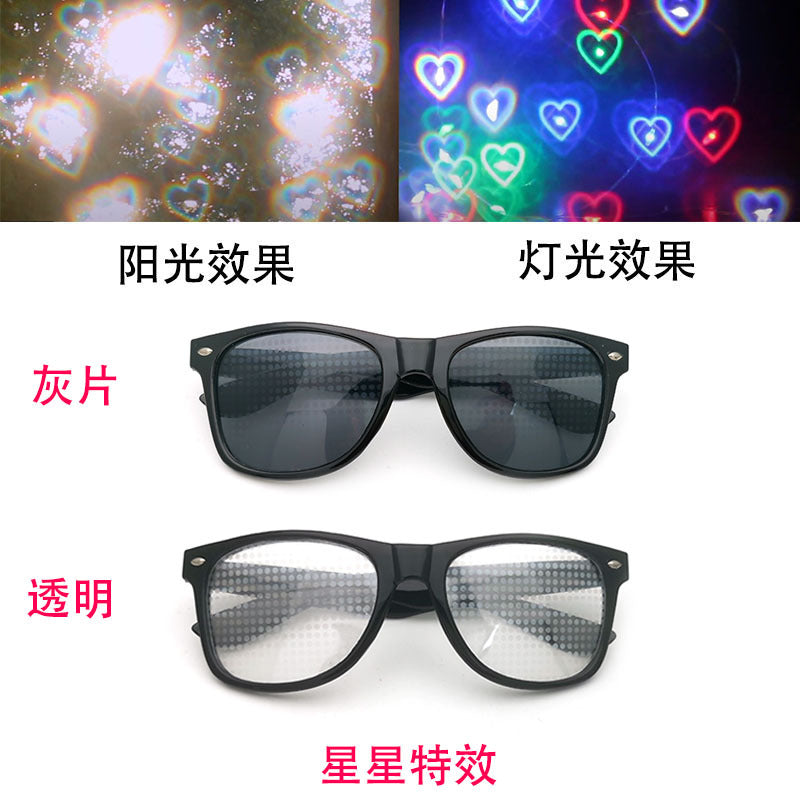 Funny 3D Glasses Love and Star Special Effects 3D Glasses Firework Diffraction Eyewear Mirror Light Rainbow Show Part