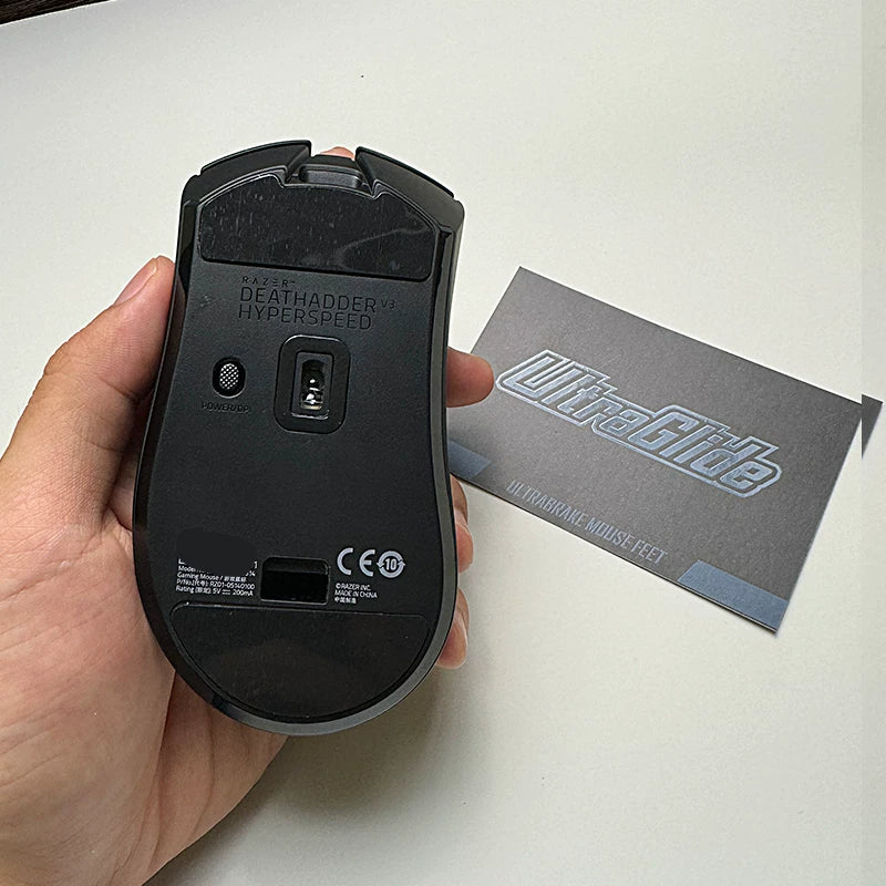1 Set Ultraglide Mouse Skates For Razer Deathadder V3 Hyperspeed Brake Speed Mouse Feet ICE Version Mice Glides PTFE Feet