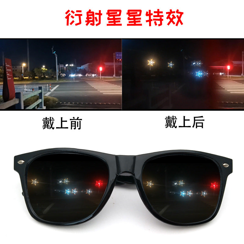 Funny 3D Glasses Love and Star Special Effects 3D Glasses Firework Diffraction Eyewear Mirror Light Rainbow Show Part