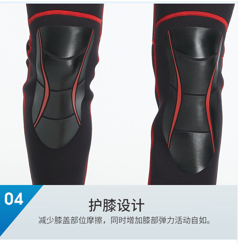 3mm Neoprene Wetsuit Men Hooded Warm One-piece Long Sleeve Diving Suit Cold Proof Sunscreen Surfing Swimming Snorkeling Swimsuit