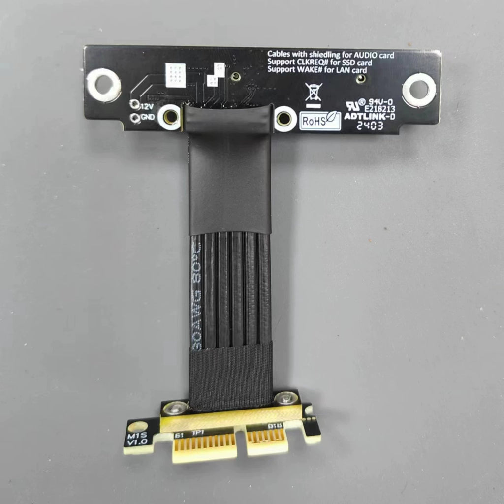 Gen4 Riser Card PCIE 4.0 x1 Male To x4 Female PCI Express PCI-E 4X 1X PCI E Riser Extender Ribbon Wire 90 Degree Right Angle GPU