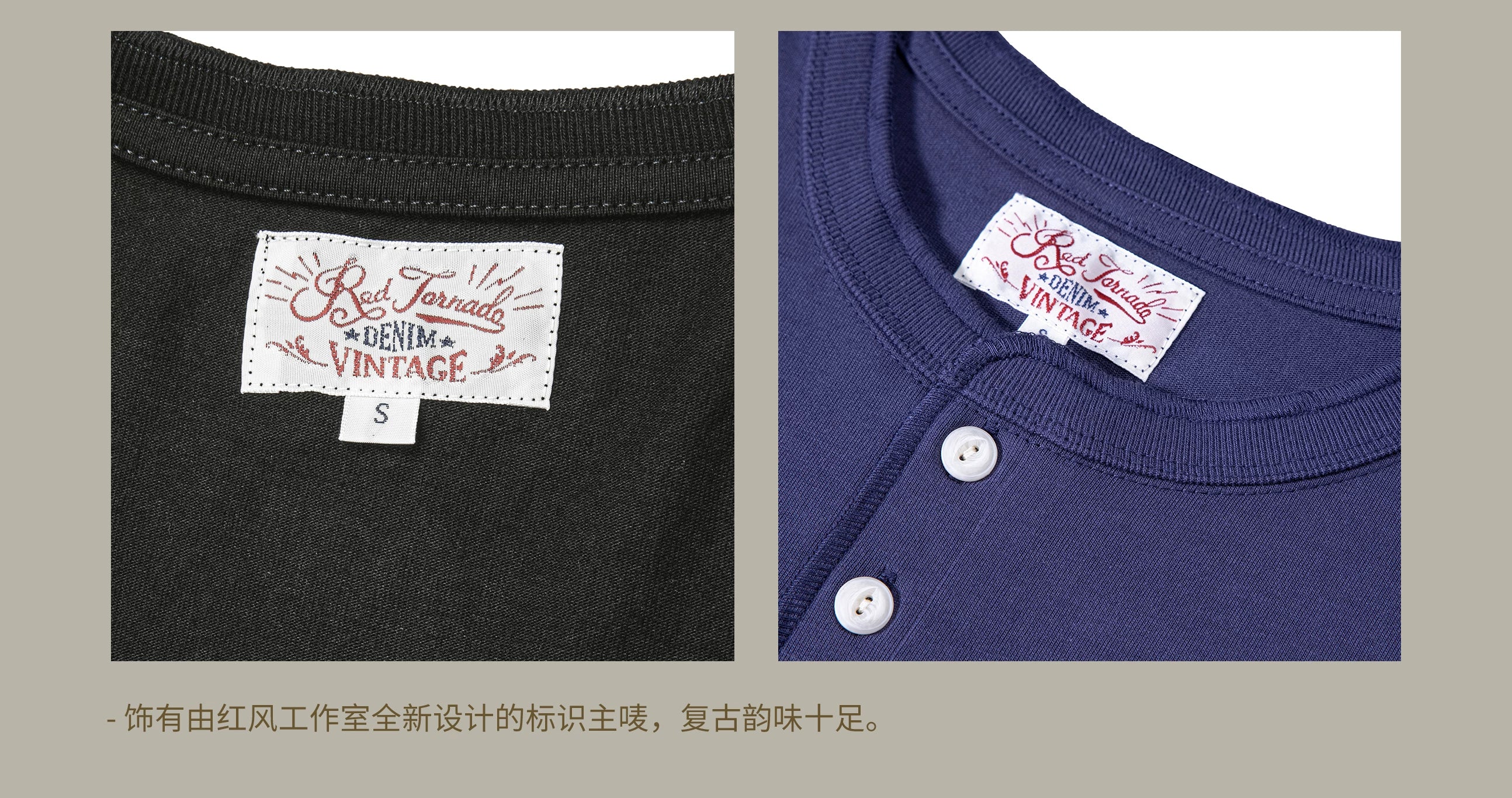 T1-0007 Red Tornado Asian Size Super Good Quality Mans 260GSM Heavy Thick Casual Henley Tee Cotton 7 Colors