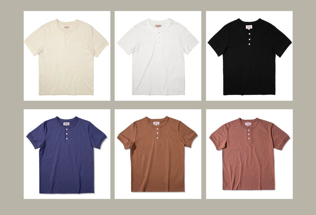 T1-0007 Red Tornado Asian Size Super Good Quality Mans 260GSM Heavy Thick Casual Henley Tee Cotton 7 Colors