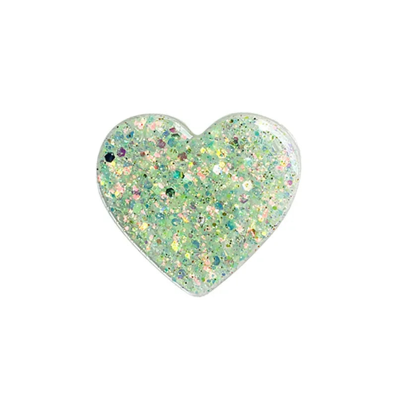 Stylish Glitter Sequins Love Heart Smart Tok For Magsafe Magnetic Phone Griptok Grip Tok Stand Universal Phone Smart Tok Holder