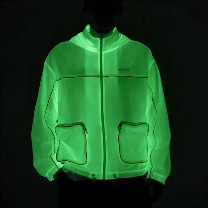 1m*1.45m Glow In The Dark Fabric Color-changing Luminous Satin Fabrics Illuminant Designer Cloth for DIY Sewing Clothing