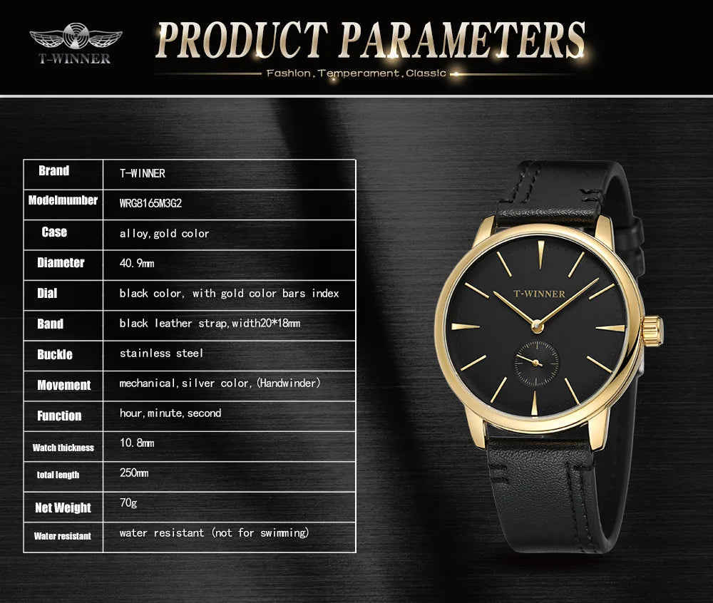 WINNER Official Original Replica Watch Thin Mechanical Watches for men Waterproof Elegant Fashion Classics wristwatch Clock
