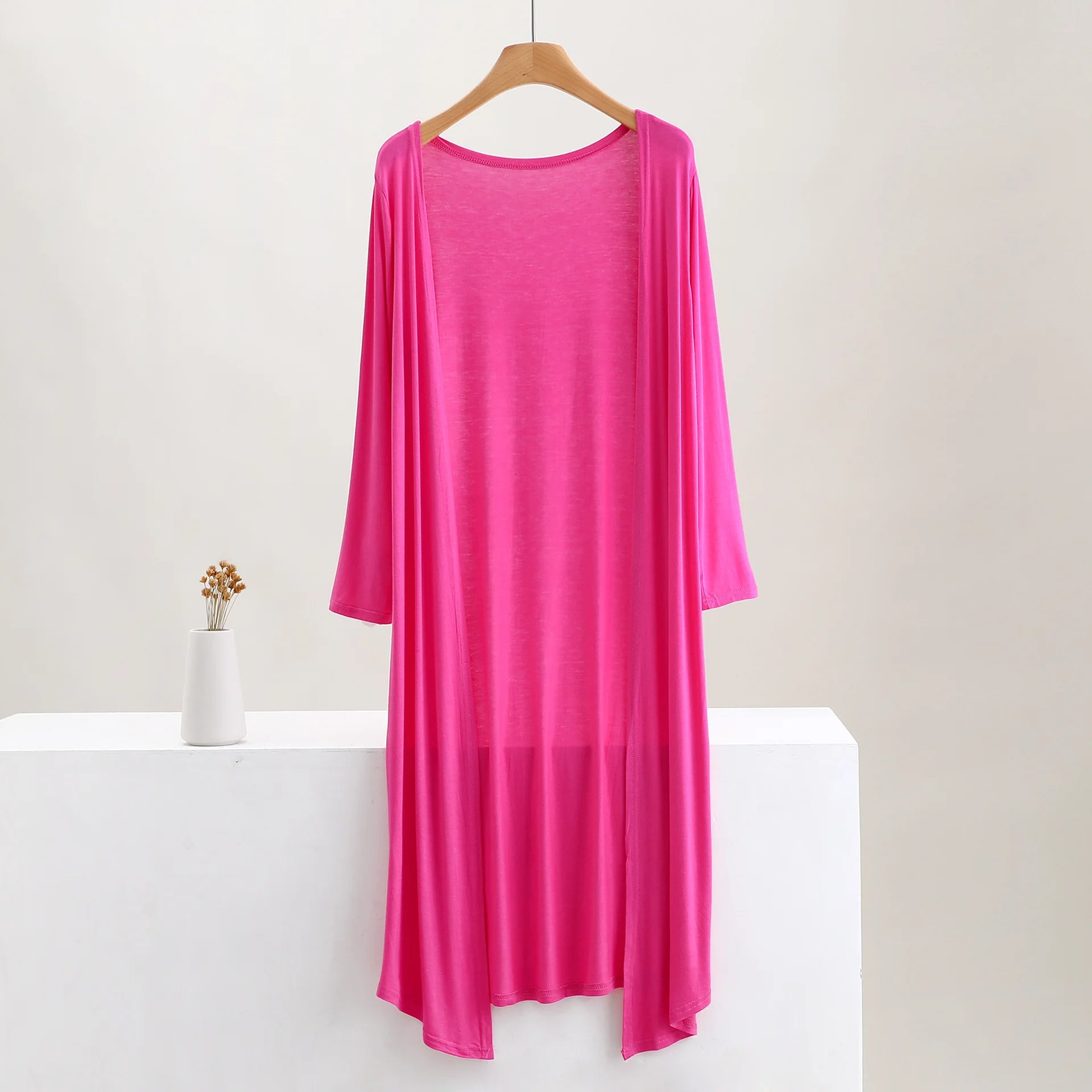 Women's Clothing Autumn Summer Cardigan Extended Modal Shawl Sunscreen Coat Air Conditioning Shirt Long Sleeve Thin Coat Sweater