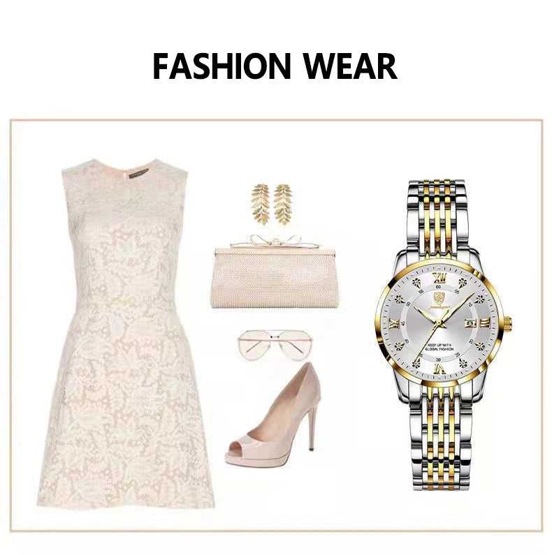 POEDAGAR Top Luxury Fashion Women Watches Waterproof Luminous Date Ladies Quartz Watch Stainless Steel Simple Casual Woman Watch