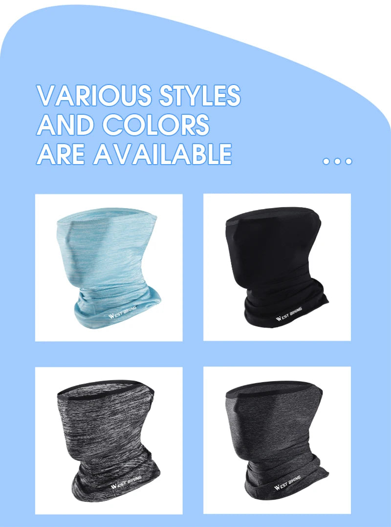 WEST BIKING Summer UV Protection Cycling Scarf Bicycle Face Mask Running Headbands Men Motorcycle Bandana Cooling Sport Gear