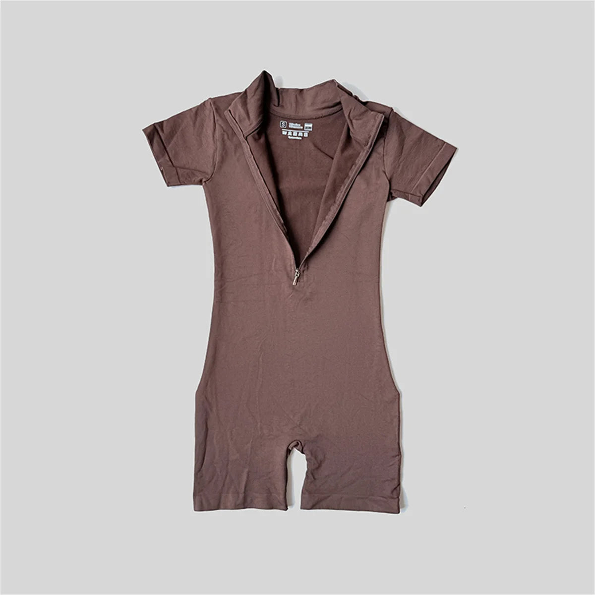 Summer Short Sleeve Zipper Jumpsuit Sports Wear Gym Fitness Sports Bodysuits Women Running Fashion Workout Clothes Yoga Clothing