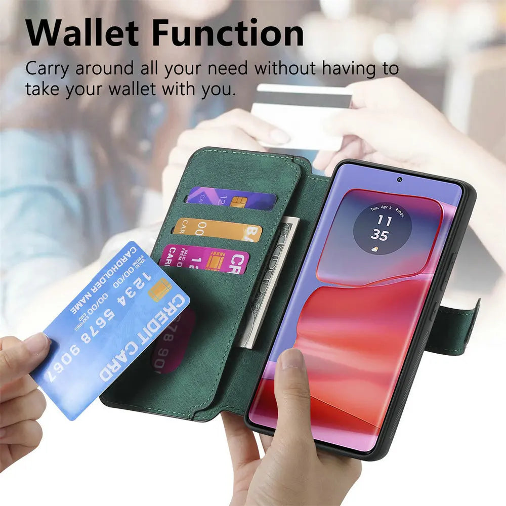 Edge 50 60 Fusion 5G Flip Case For Motorola Edge 60 Pro Detachable Leather Wallet Funda Moto Edge 50 Neo 60s Pro 70 S50 Cover