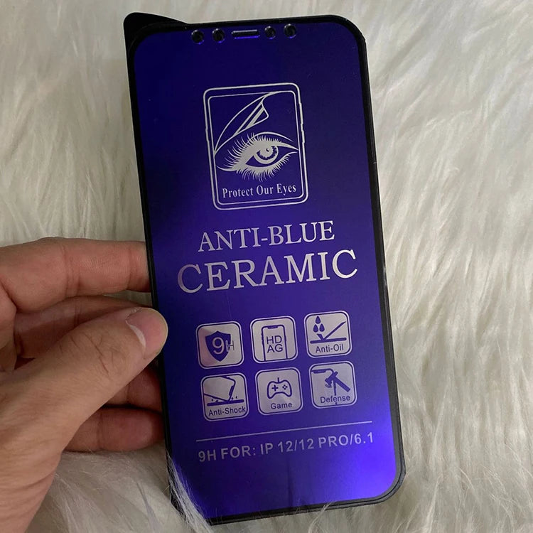 10pcs Ceramics Film Matte Screen Protector Anti Blue Ray Anti-Shock For iPhone 17 Air 16 Pro Max 16E 15 Plus 14 13 12 11 XS