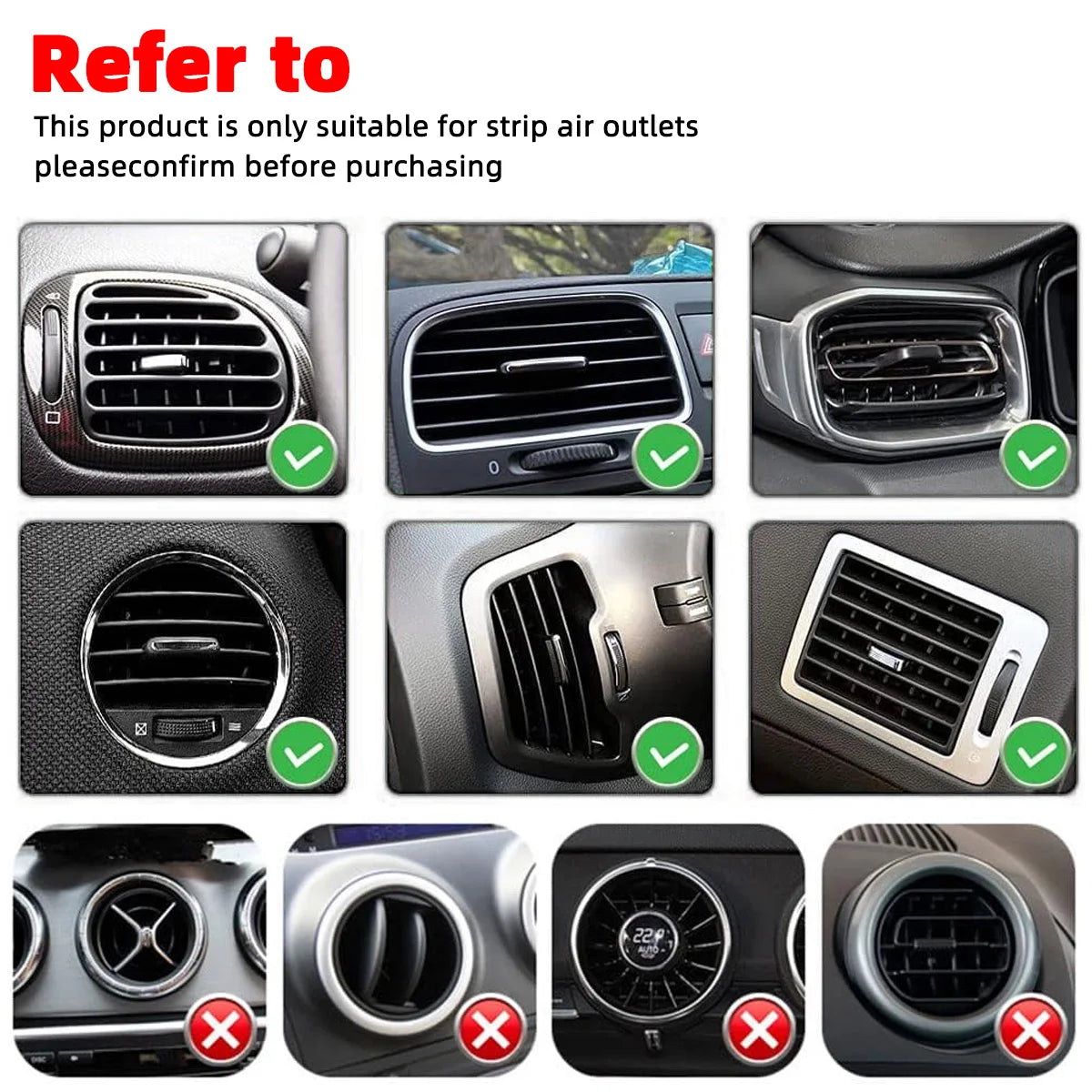 10 pcs 20cm car air conditioning vent decoration U-shaped decorative strips for bendable and cutting car door corners