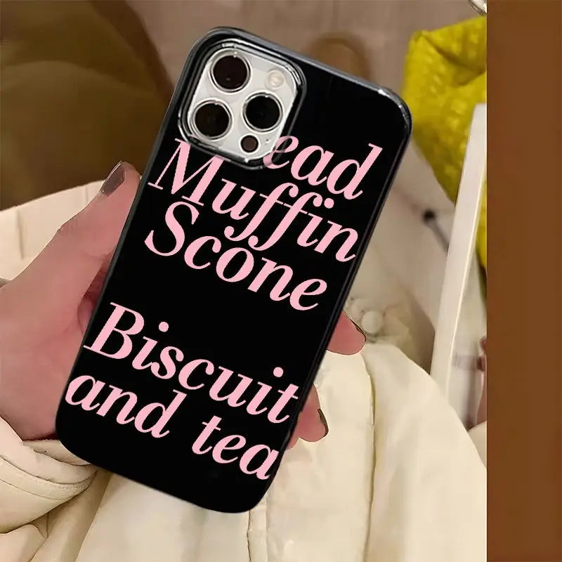 New Simple Pink English Pattern Phone Case For iPhone 16 15 11 13 14 12ProMax XR XS 78Plus MINI Shockproof Silica Gel Phone Case