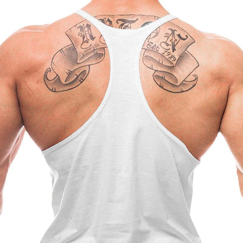 Men's Summer Running Vest Poure Cotton Sleeveless Shirt Loose Fitness Stringer Gym Workout Sports Apparel  Breathable Tank Tops