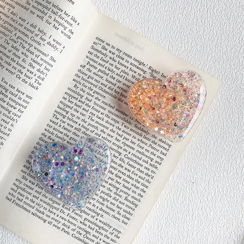Stylish Glitter Sequins Love Heart Smart Tok For Magsafe Magnetic Phone Griptok Grip Tok Stand Universal Phone Smart Tok Holder