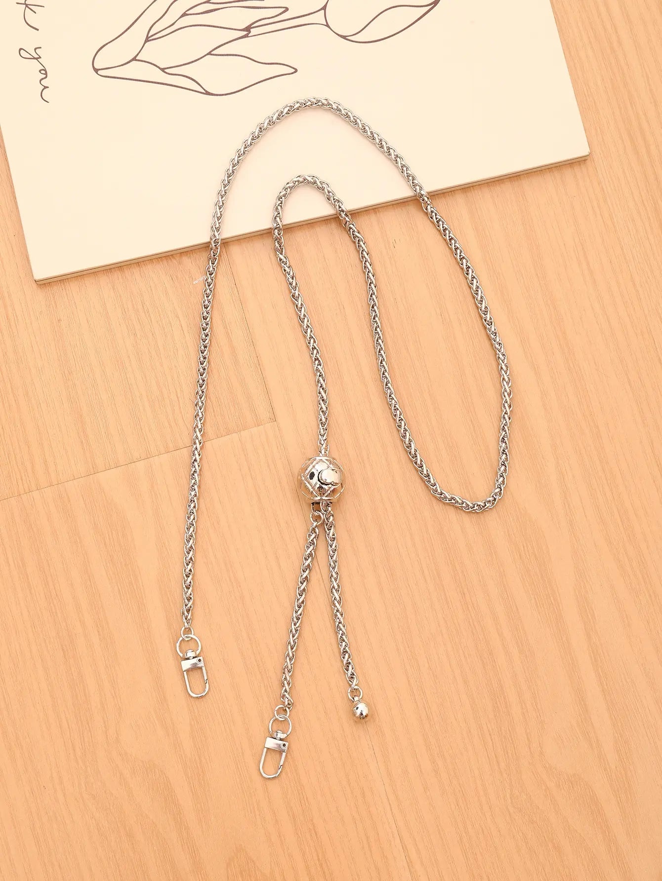 Gold Silver Iron Chain Aluminum chain Adjustable Length Diagonal Span Mobile Phone Pendant