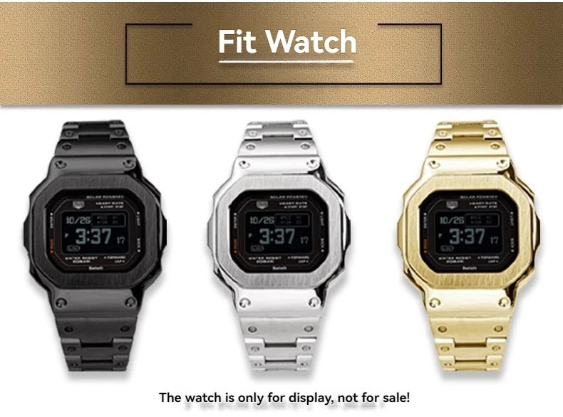 For Casio SHOCK Heart Rate Square DW-H5600 DW H5600 Stainless Steel Case Men's Stainless Steel Watch Strap Bezel Watchband Shell